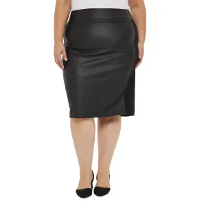New with tags! George Plus Women's High Waist Ultra Soft Pleather Skirt with stretch, Black, Sz 4X!