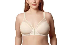New WonderBra Women's Front Close Wireless Spacer Bra off white Sz 42DDD!