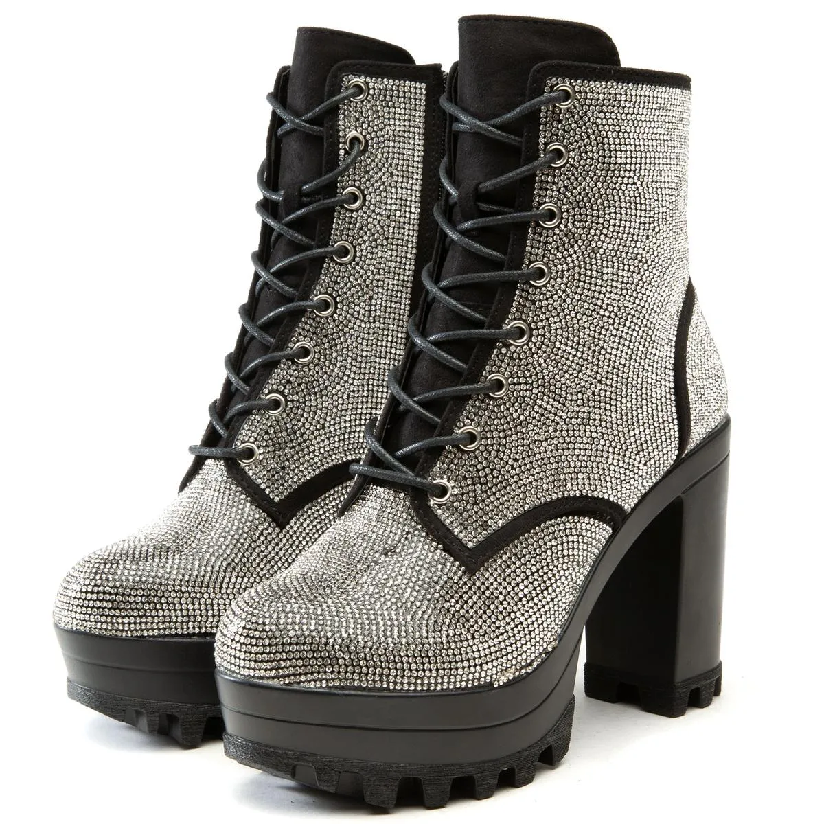 Newstory Platform Rhinestone Bootie