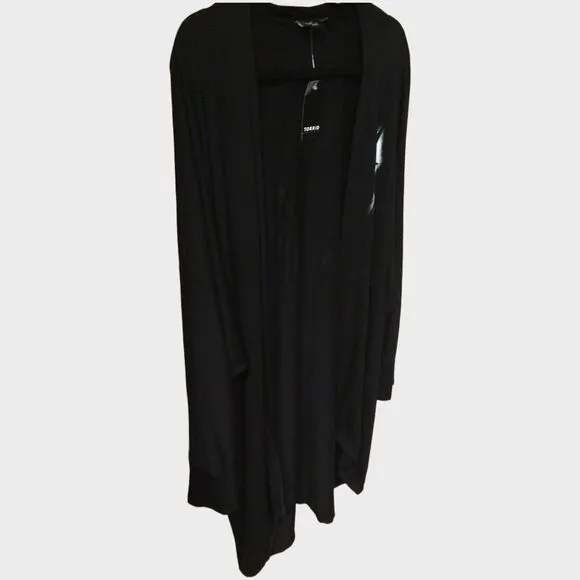 NEW TORRID PLUS SIZE Black Super Soft Cocoon Lightening Bolt,Heart Kimono.