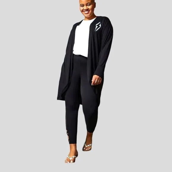 NEW TORRID PLUS SIZE Black Super Soft Cocoon Lightening Bolt,Heart Kimono.