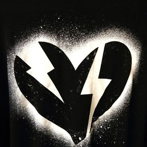 NEW TORRID PLUS SIZE Black Super Soft Cocoon Lightening Bolt,Heart Kimono.