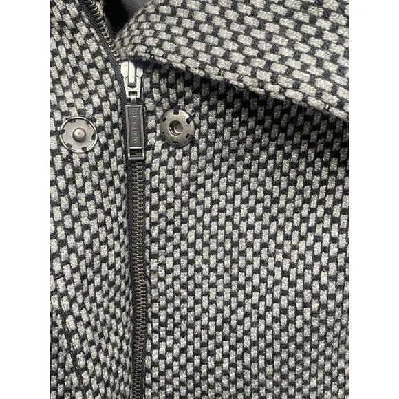 Nicole Miller Black and Gray Wool Coat Size 12
