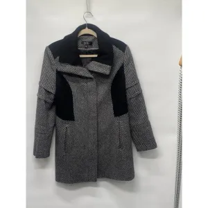 Nicole Miller Black and Gray Wool Coat Size 12