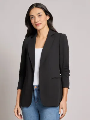 Notch Collar Scrunch Sleeve Jacket
