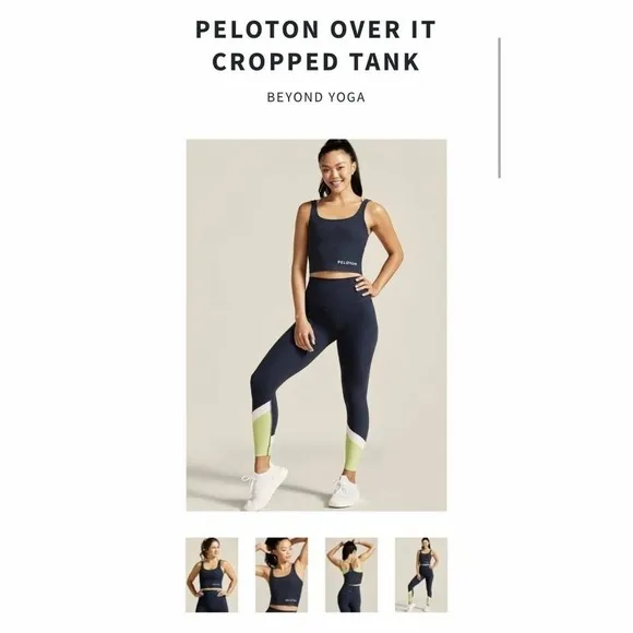 NWT Beyond Yoga Women's Blue Peloton Stretchy Over It Cropped Tank