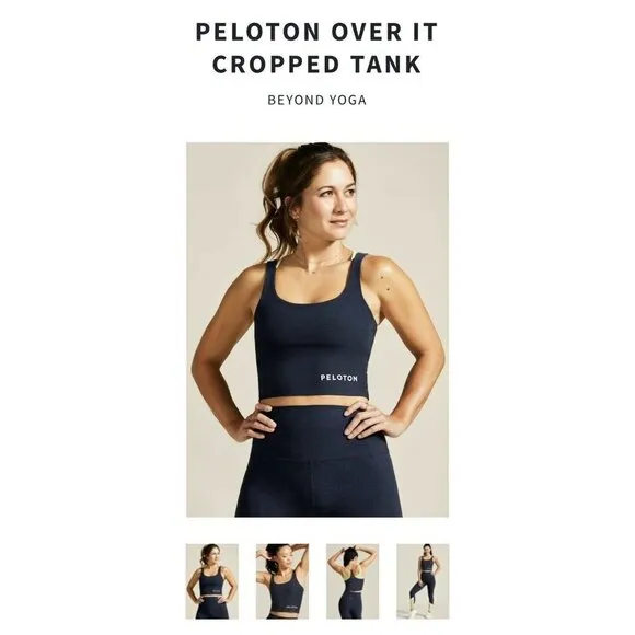 NWT Beyond Yoga Women's Blue Peloton Stretchy Over It Cropped Tank