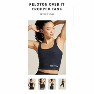 NWT Beyond Yoga Women's Blue Peloton Stretchy Over It Cropped Tank