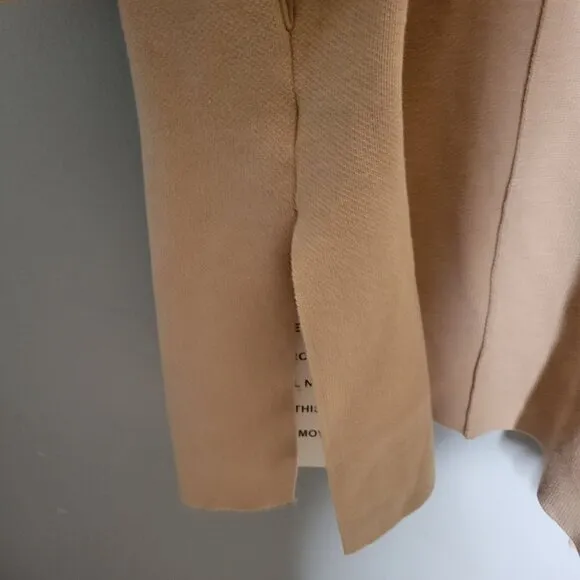 NWT CHICWISH Women's Classy Light Tan Open Front Knit Coat Cardigan
