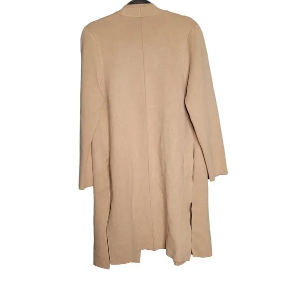 NWT CHICWISH Women's Classy Light Tan Open Front Knit Coat Cardigan