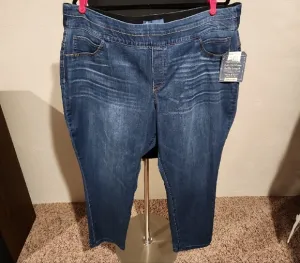 NWT DEMOCRACY AB SOLUTION PULL-ON GLIDER ANKLE LENGTH JEANS WOMEN'S  SIZE 22W