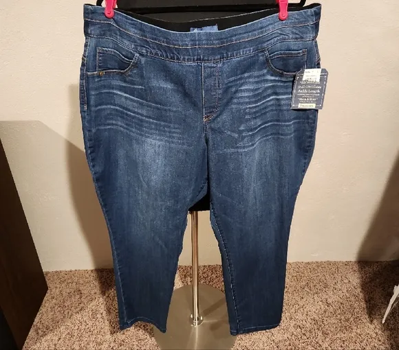NWT DEMOCRACY AB SOLUTION PULL-ON GLIDER ANKLE LENGTH JEANS WOMEN'S  SIZE 22W