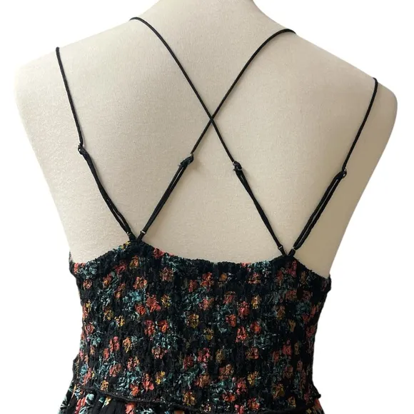 NWT FREE PEOPLE WOMEN'S ADELLA FLORAL PRINT SLEEVELESS SLIP DRESS - LARGE