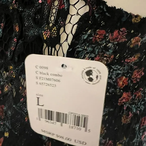 NWT FREE PEOPLE WOMEN'S ADELLA FLORAL PRINT SLEEVELESS SLIP DRESS - LARGE