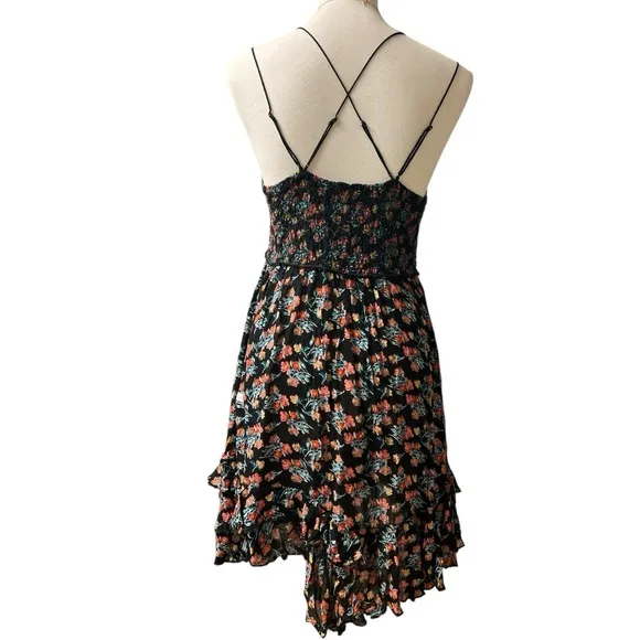 NWT FREE PEOPLE WOMEN'S ADELLA FLORAL PRINT SLEEVELESS SLIP DRESS - LARGE