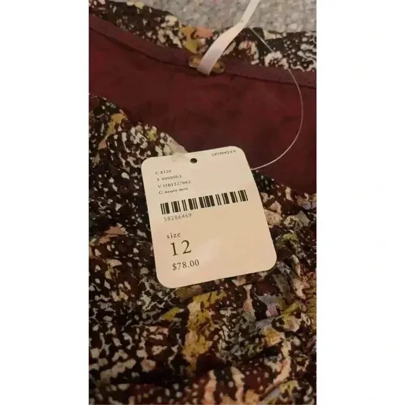 NWT Free People Women's Snake Skin Ruffle Mini Skirt Size 12 Multicolor