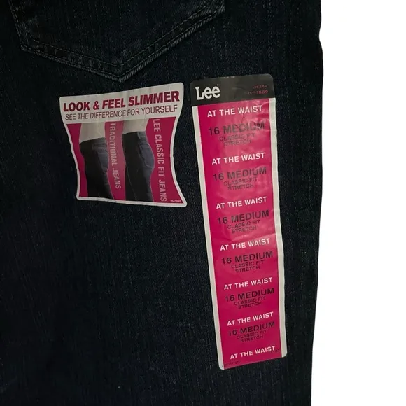 NWT Lee Women's Black Jeans Classic Fit Stretch Size 16