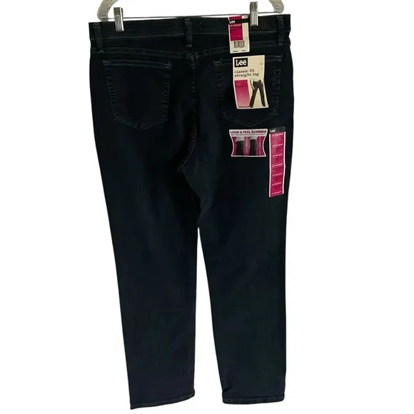 NWT Lee Women's Black Jeans Classic Fit Stretch Size 16