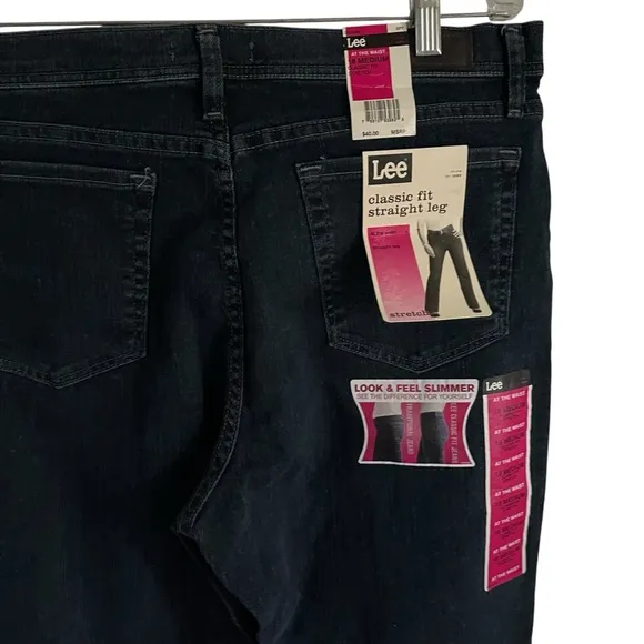 NWT Lee Women's Black Jeans Classic Fit Stretch Size 16