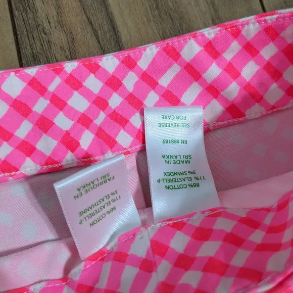 NWT! Lilly Pulitzer Arabeth Stretch Shorts Love Potion Pink Check Me Out Size 14