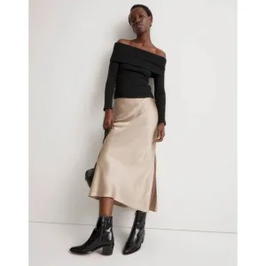 NWT Madewell Satin Maxi Slip Skirt Matchstick Women's Size 4 Style NN575