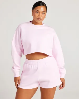 Omni Cropped Crewneck - Pink