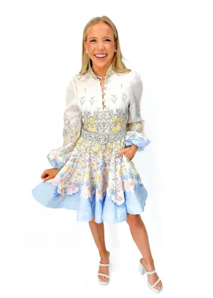 OO LA LA High Neck Belted Dress -Multi