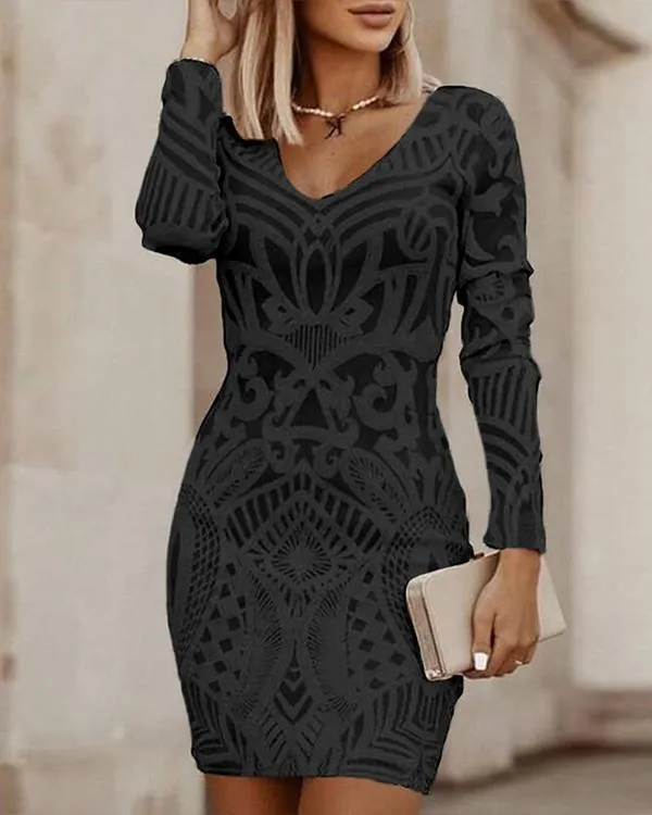 Ovidia® | Slim Hip Dress With V-Neck For A Feminine Look