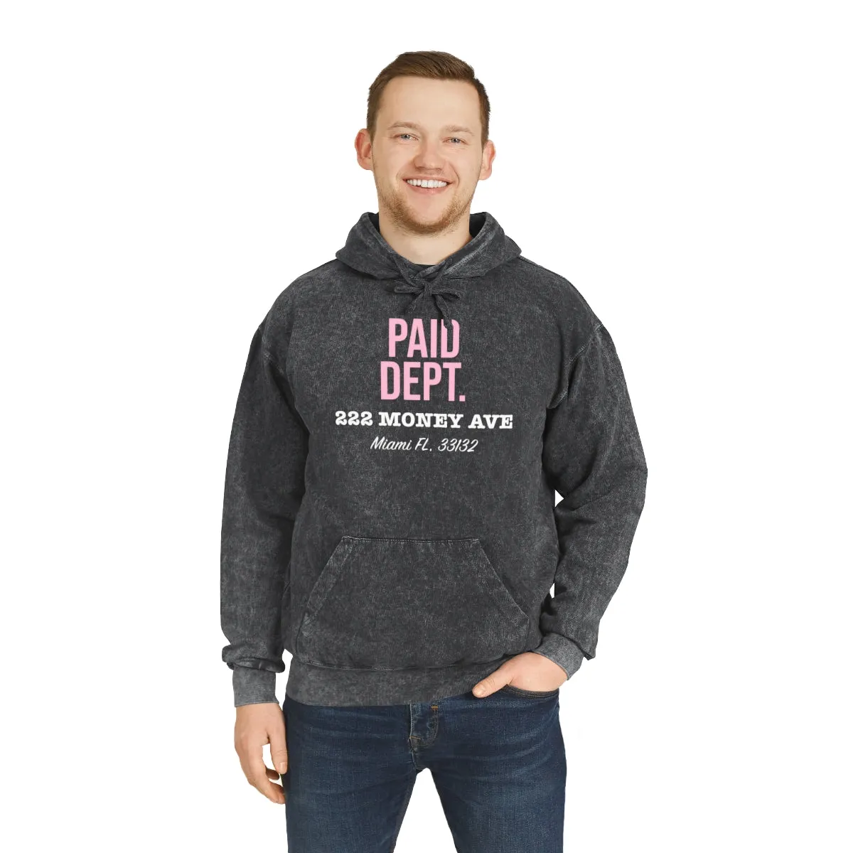 PAID DEPT. Unisex Mineral Wash Hoodie (pink)