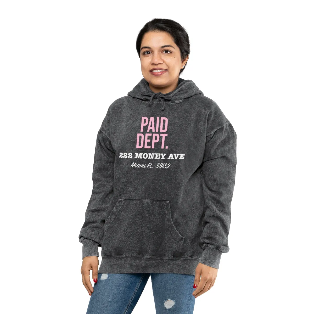 PAID DEPT. Unisex Mineral Wash Hoodie (pink)