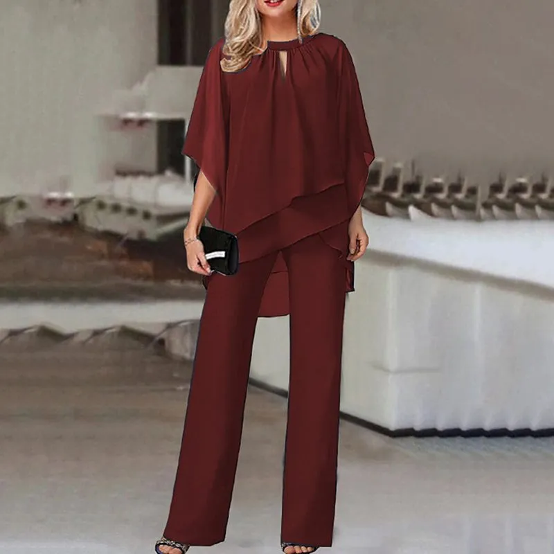 Pasha® | Batwing Sleeve Pants Irregular Set
