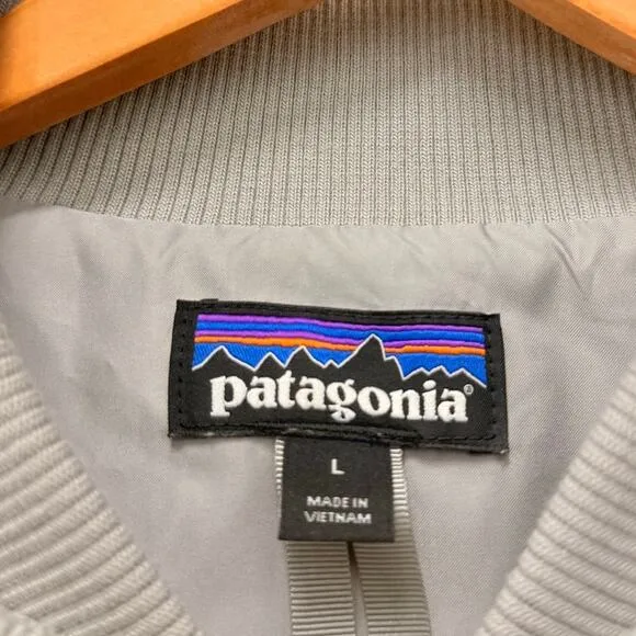 Patagonia Women's Los Gatos Bomber Jacket Large Cozy Warm Drifter Grey