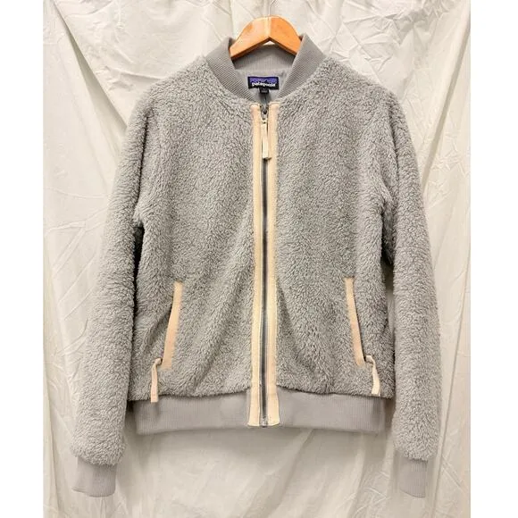 Patagonia Women's Los Gatos Bomber Jacket Large Cozy Warm Drifter Grey