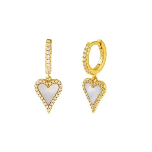 Pavé Elongated Heart Huggie Earring