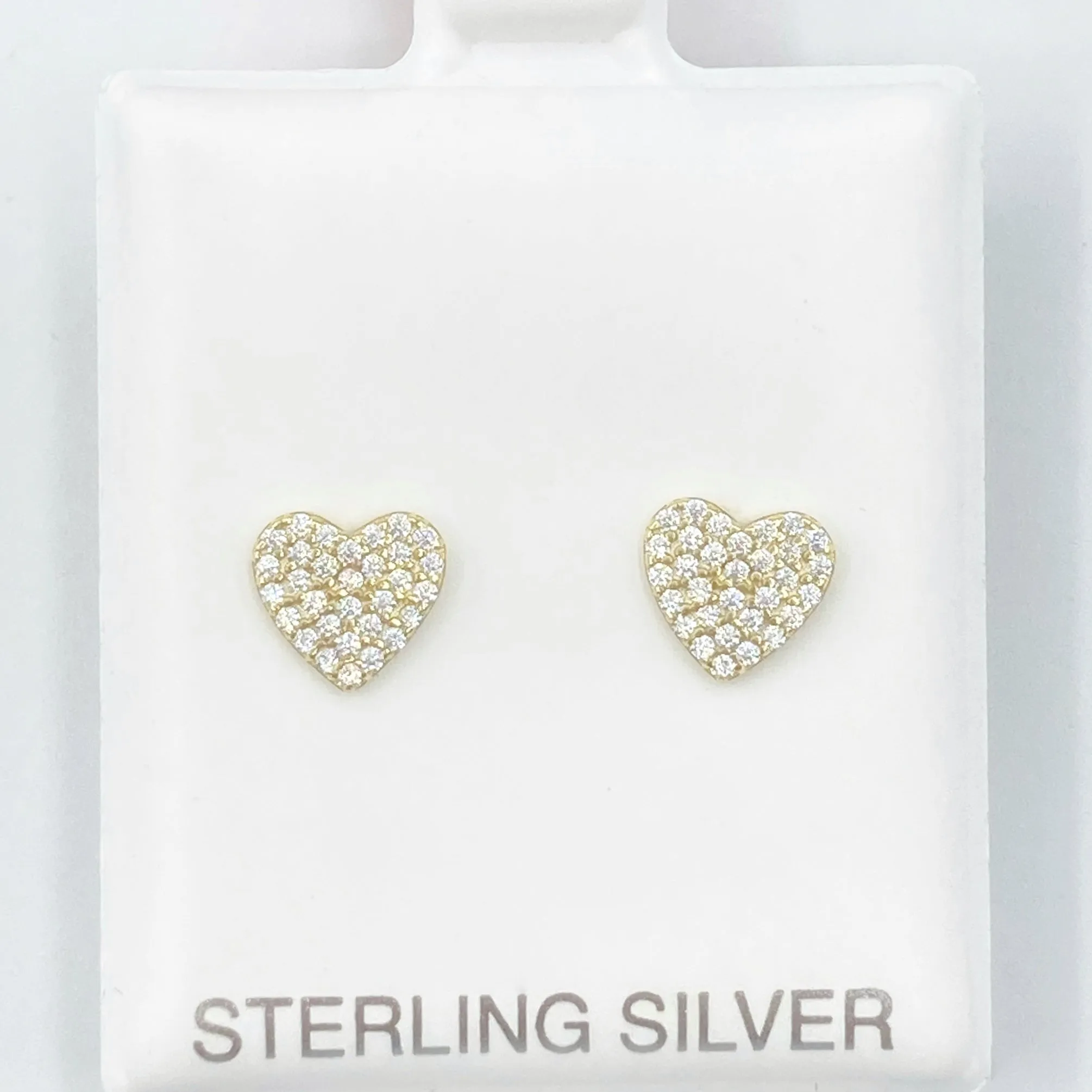 Pave Heart Screwback Studs