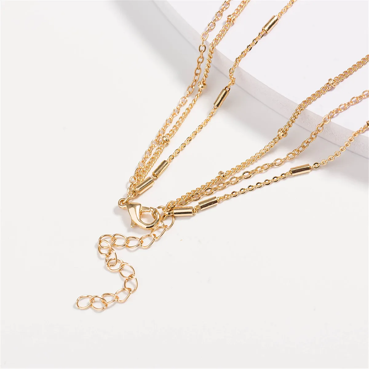 Pearl & 18K Gold-Plated Tag Layered Pendant Necklace
