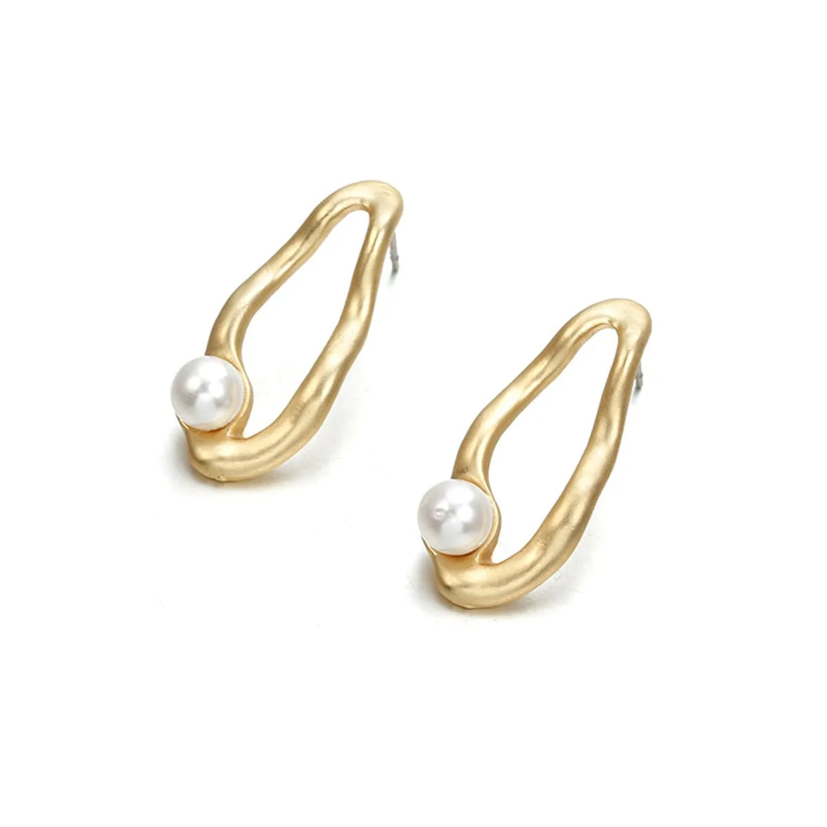Pearl & 18K Gold-Plated Twisted Drop Earrings