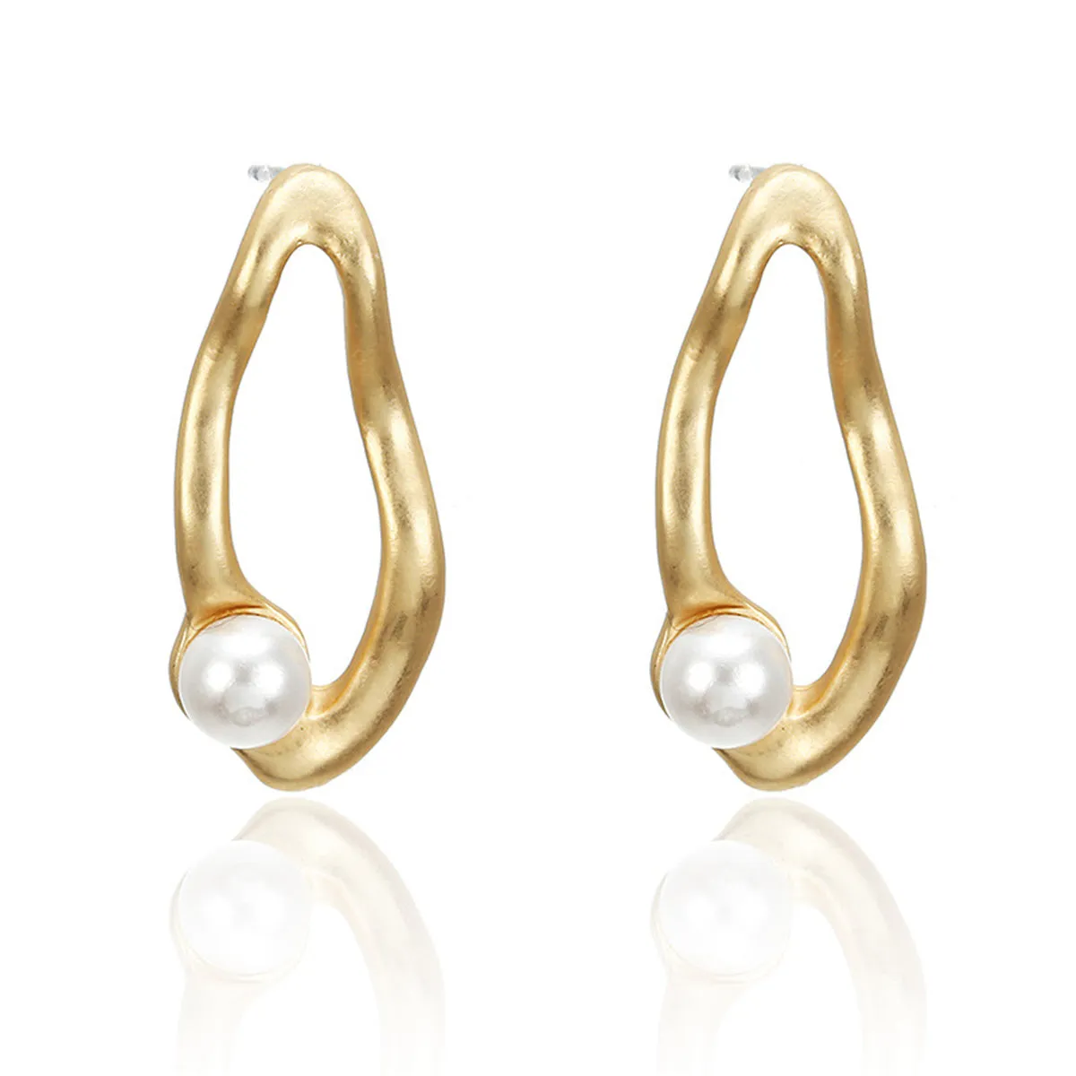 Pearl & 18K Gold-Plated Twisted Drop Earrings