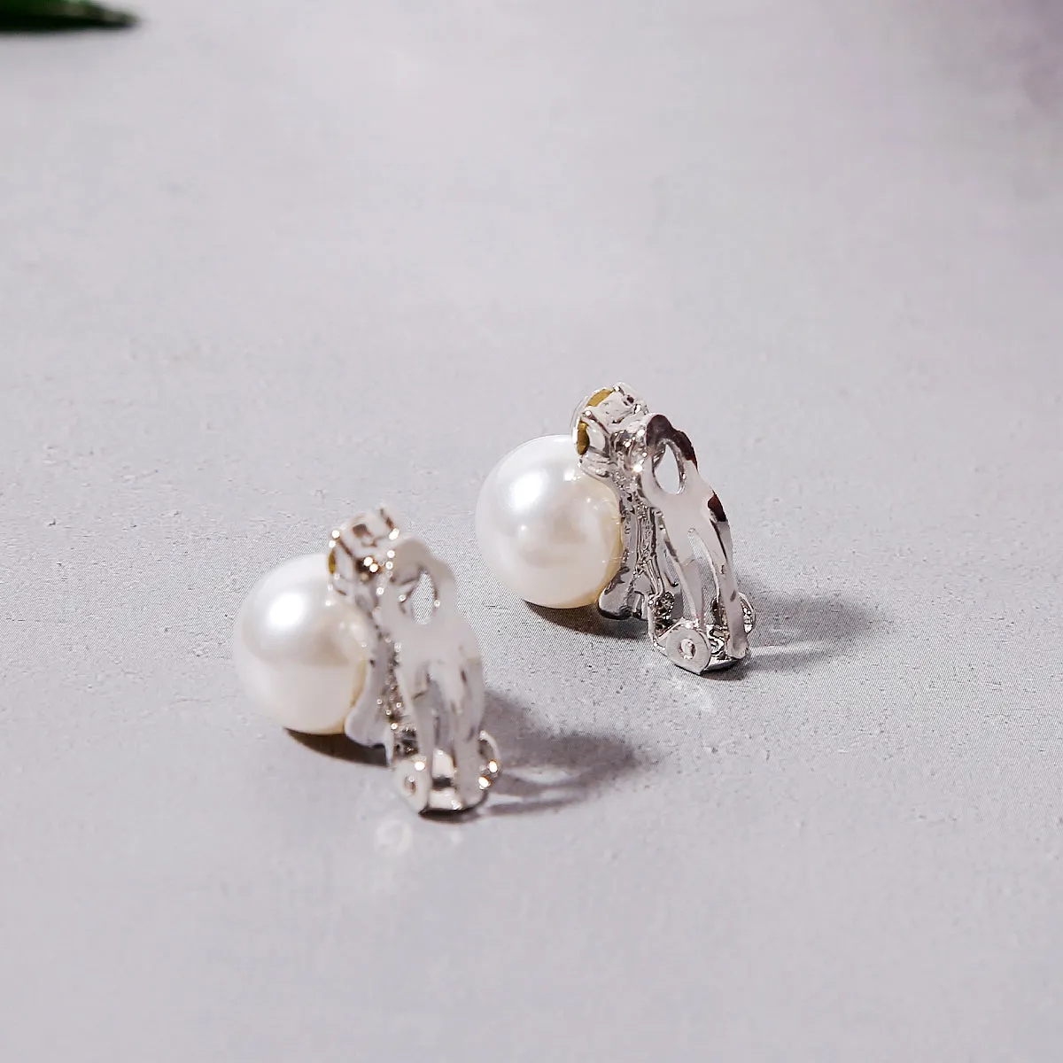 Pearl & Cubic Zirconia Round Huggie Earrings