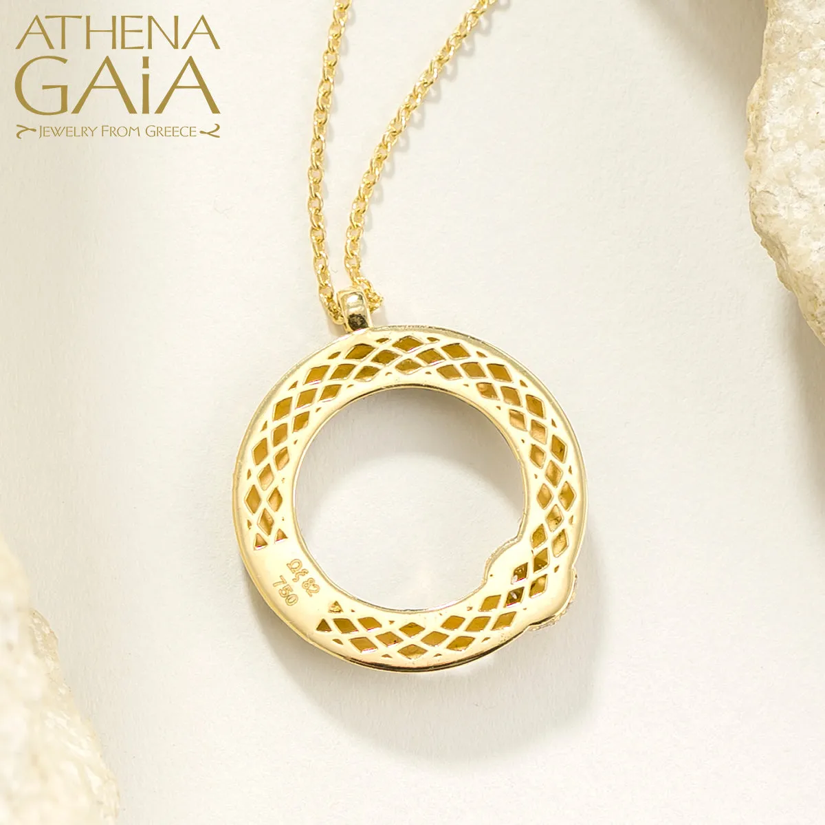 Periklista Gold & Enamel Ring Necklace