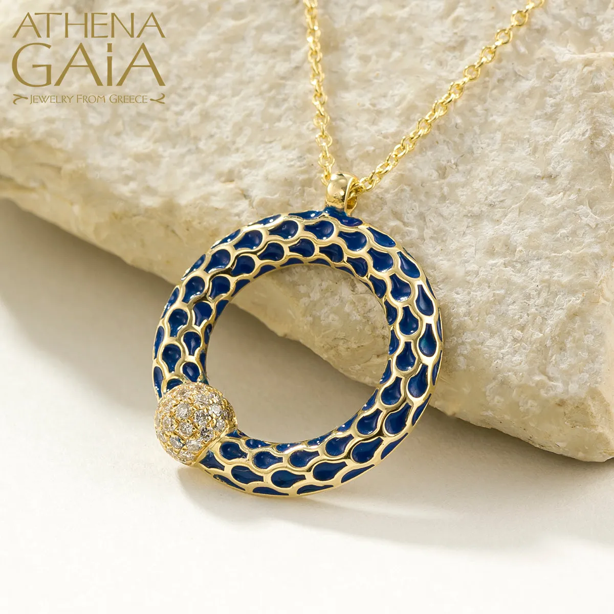 Periklista Gold & Enamel Ring Necklace