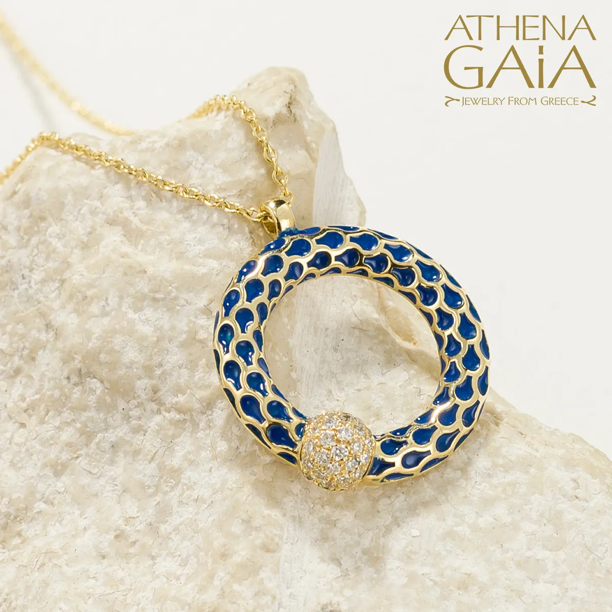 Periklista Gold & Enamel Ring Necklace
