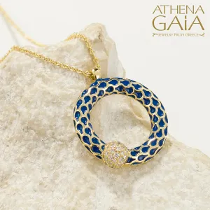 Periklista Gold & Enamel Ring Necklace