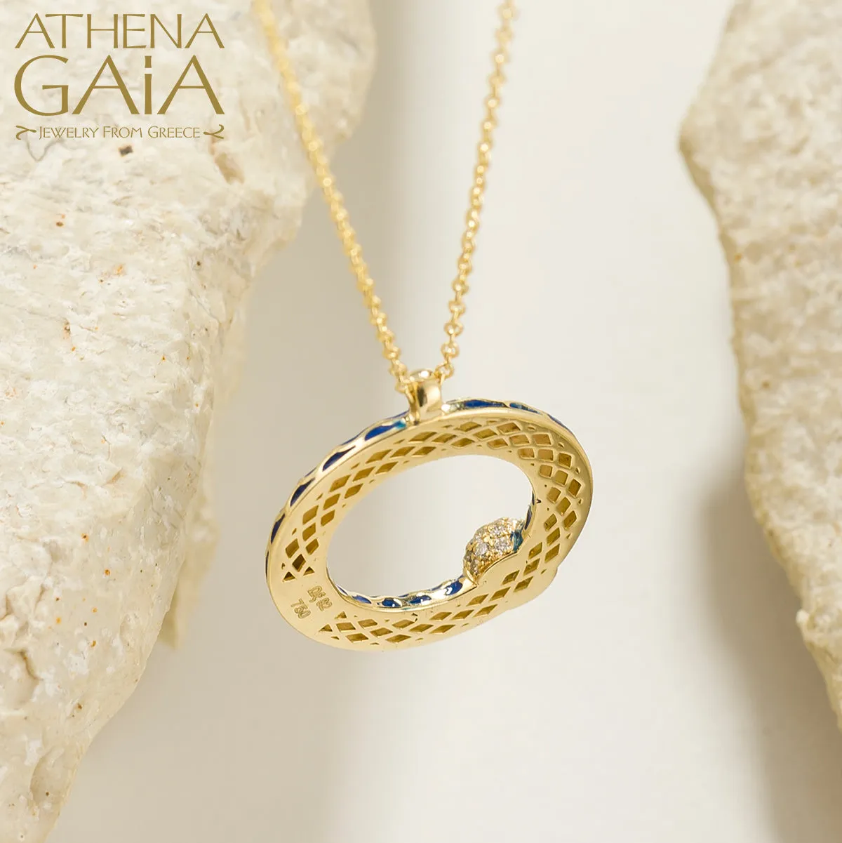 Periklista Gold & Enamel Ring Necklace