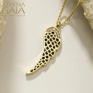 Periklista Gold & Enamel Wing Necklace