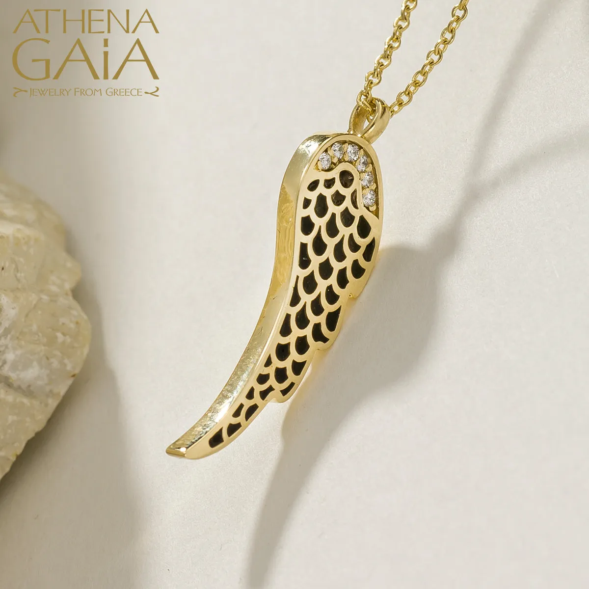 Periklista Gold & Enamel Wing Necklace