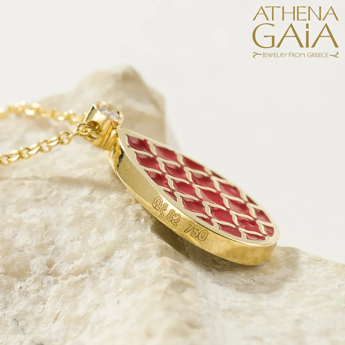 Periklista Teardrop Gold & Enamel Necklace