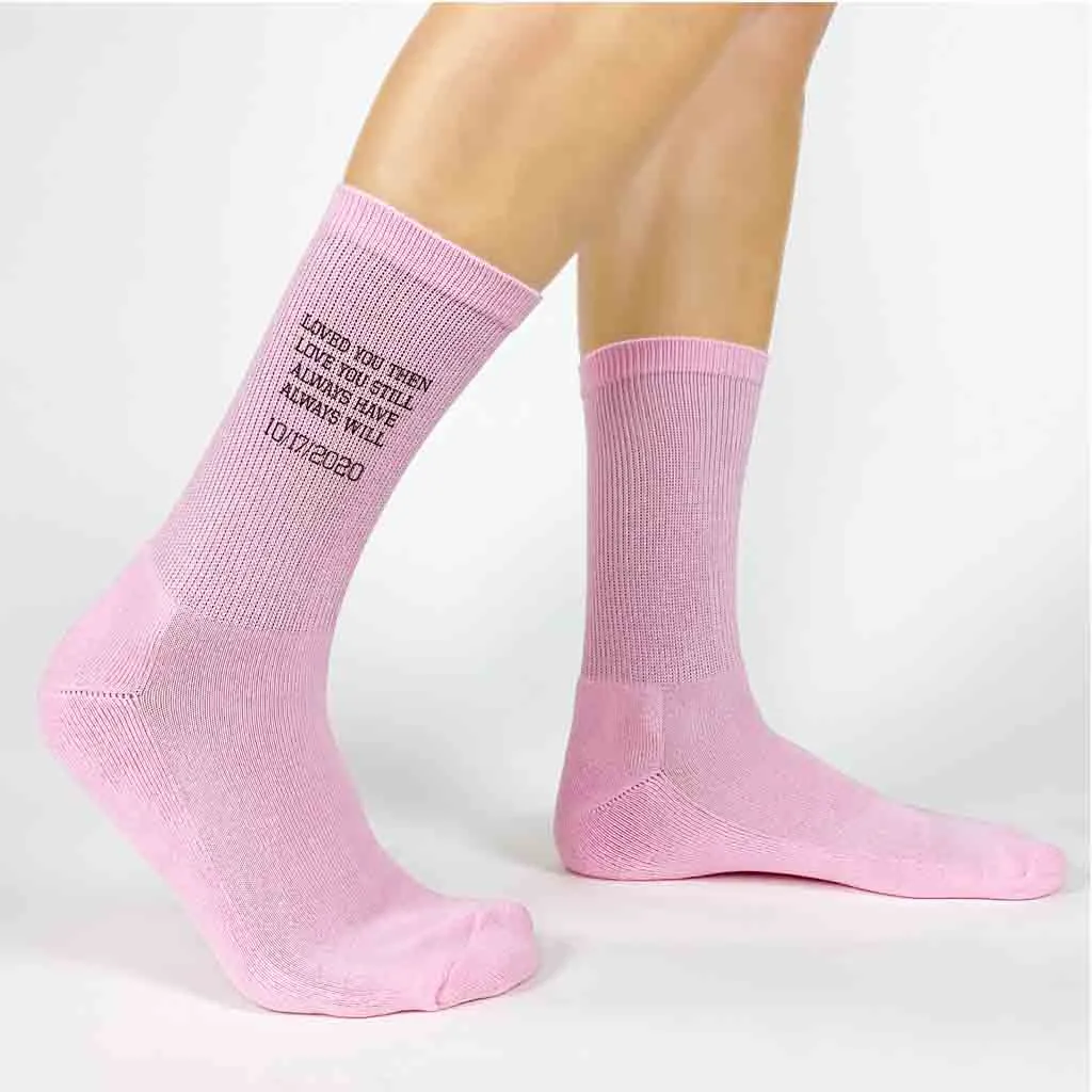 Personalized 2nd Anniversary Crew Socks for Her