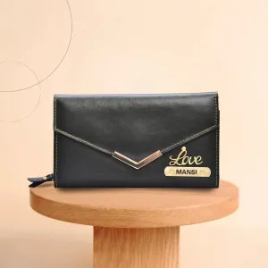Personalized Stylish Lady Wallet - Black