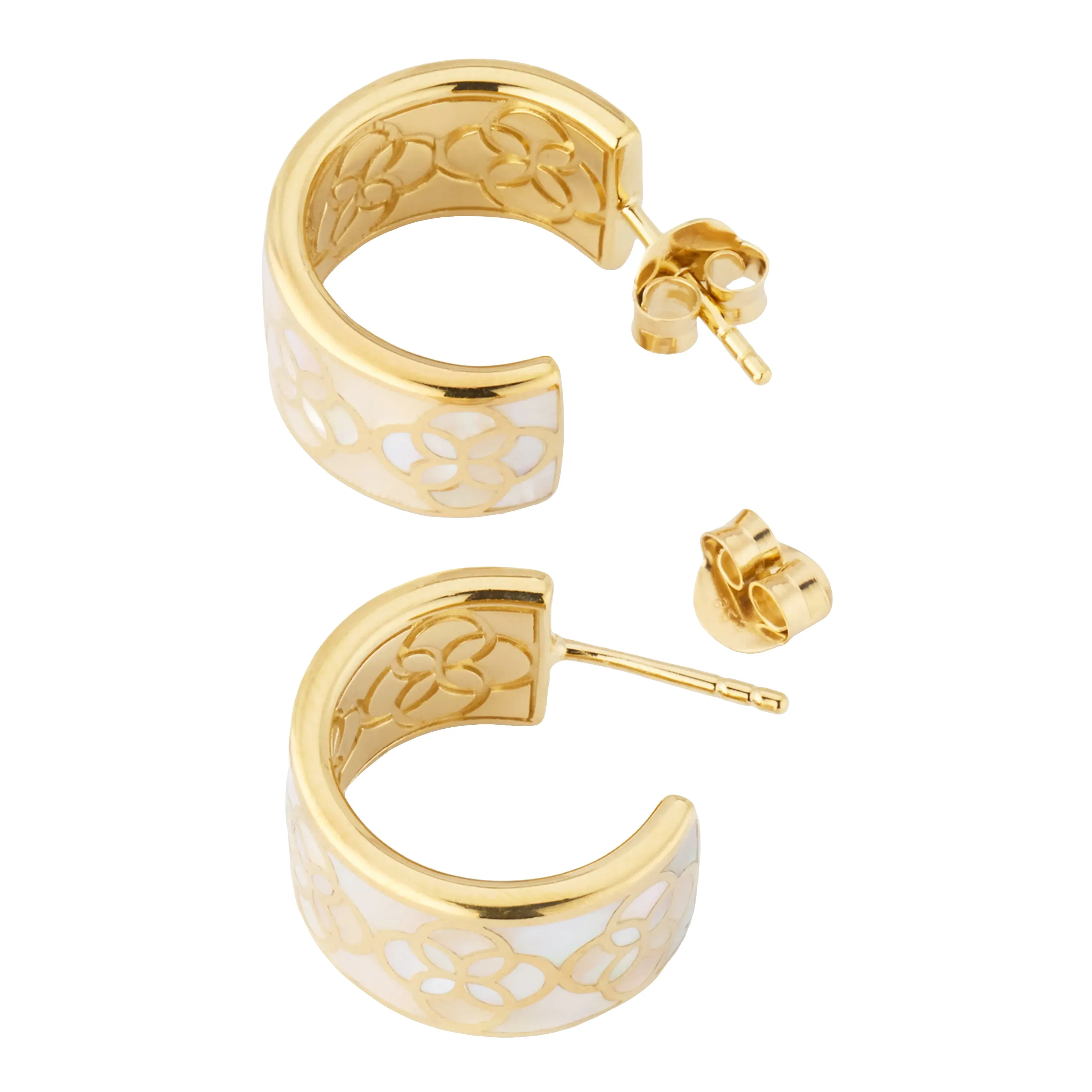 Petal Gemstone Gold Vermeil Sterling Huggie Earrings